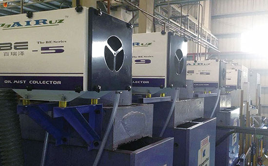 百瑞泽机械式油雾收集器在重型加工设备上的安装应用实拍